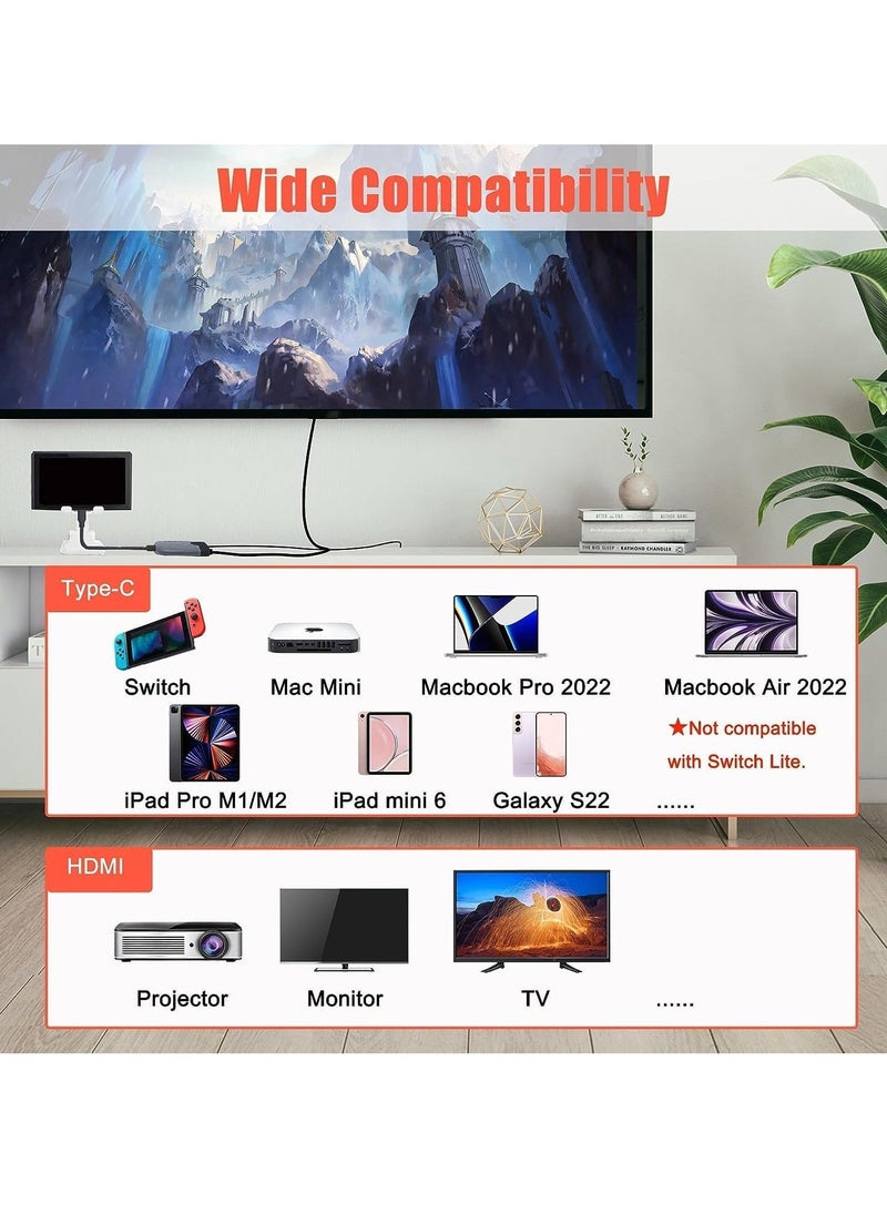 Generic Switch Dock for Nintendo Switch OLED Switch Dock Station for TV Portable Switch Dock for Nintendo Switch Docking Station with HDMI PD USB3.0 Switch HDMI Adapter for Nintendo Switch Accessories  - Image 5