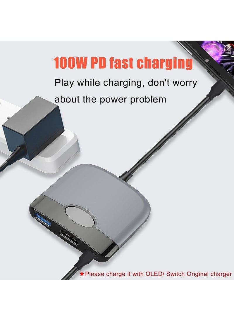 Generic - Switch Dock for Nintendo Switch OLED Switch Dock Station for TV Portable Switch Dock for Nintendo Switch Docking Station with HDMI PD USB3.0 Switch HDMI Adapter for Nintendo Switch Accessories - Image 1