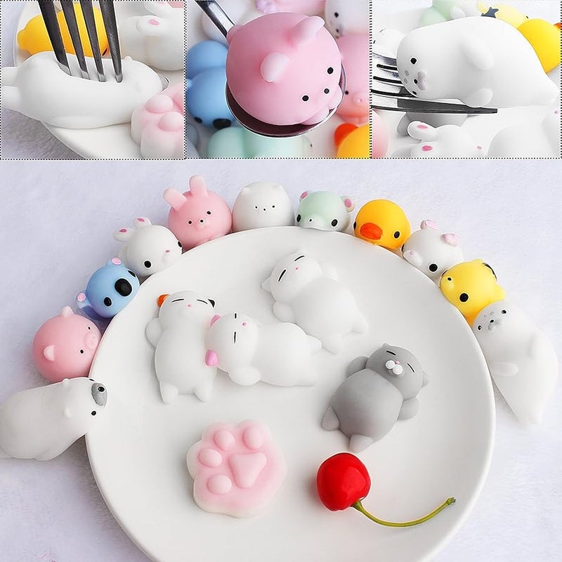 Outee 16 Pcs Cream Scented Squishies Slow Rising Kawaii Toy Mini Soft Animal Squishies Stress Relief, Random Color - Image 5