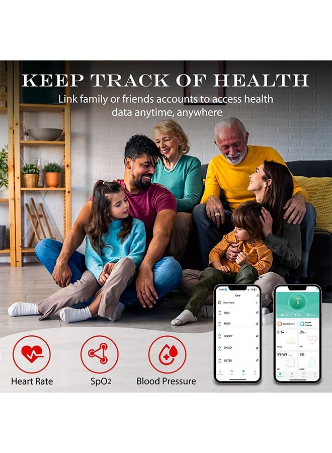 إكس ليفيل خاتم ذكي، جهاز لياقة بدنية قابل للارتداء للرجال والنساء، يراقب النوم/الإجهاد/معدل ضربات القلب، عداد خطوات، يدعم عمر بطارية يصل إلى 6-7 أيام، مقاوم للماء IP68، مناسب لأجهزة iPhone وAndroid، بدون رسوم اشتراك، (ذهبي، 20.7 مم) - Image 2