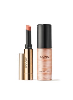 ايكونيك لندن مجموعة هدايا Power Couple | تتضمن مرطب الشفاه Melting Touch (Undone) وPrep-Set-Glow (Original)  - Image 2