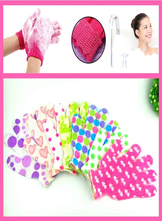 KAAS Bath Gloves Spa Massage Body Scrubber Cleaner, Shower Gloves multicolor - 1 Pair - Image 3