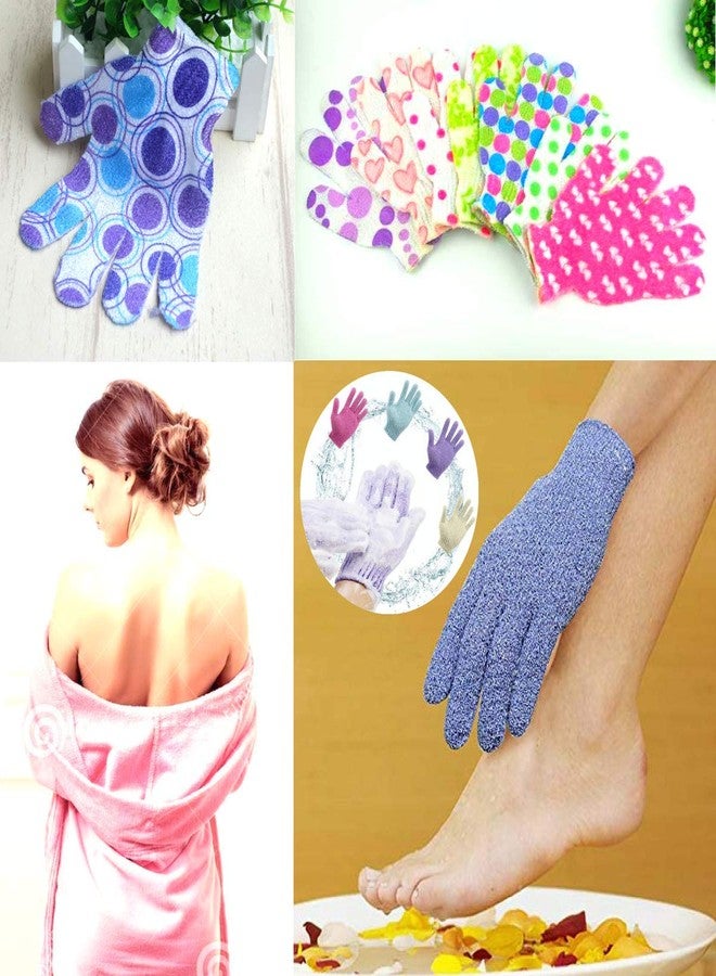 KAAS Bath Gloves Spa Massage Body Scrubber Cleaner, Shower Gloves multicolor - 1 Pair - Image 5