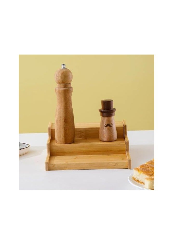 Spaceshoop 3 Tier Bamboo Spice Rack Storage Shelf for Countertop Spice Rack 3 Tier Kitchen Organizer - Image 3