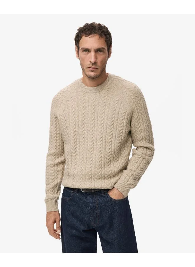 Mango Man Braided knitted sweater