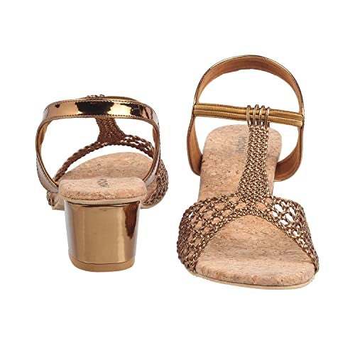 Mochi Women Ant Gold Block Heel Sandal UK/6 EU/39 (40-7) - Image 5