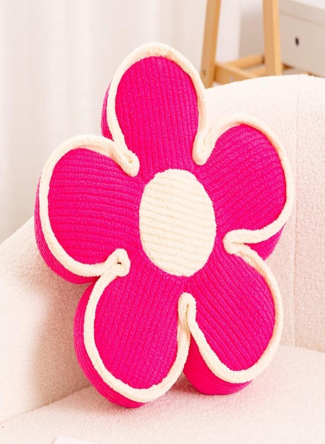 Kcvvcr Soft Flower Shaped Floor Cushion, Decorative Throw Pillow, Cute Seating Cushion, Plush Pillow for Sofa Couch Bed (13.7 Inch, Hot Pink) - Image 1