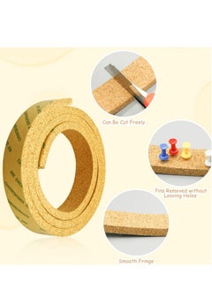 Y&D Frameless Cork Board Strips - 2 Rolls of Self-Adhesive Roll with 50 Push Pins ,Self Adhesive Notice Memo Pin Coards for Walls Office Bedrooms Decoration  - Image 5