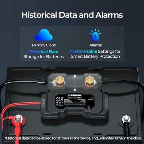 Renogy Battery Shunt 300, Remote Battery Monitoring, Range 8V-120V up to 500A, High Precision Current Sensor, Compatible Lead Acid, LFP, Li-ion, and Ni-MH Batteries - Image 3