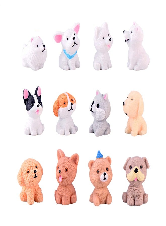 Halloluck 12 Pcs Miniature Dog Figure Animal Dog Characters Mini Figure Collection Decor, Dog Cake Topper, Plant, Automobile Decoration - Image 1