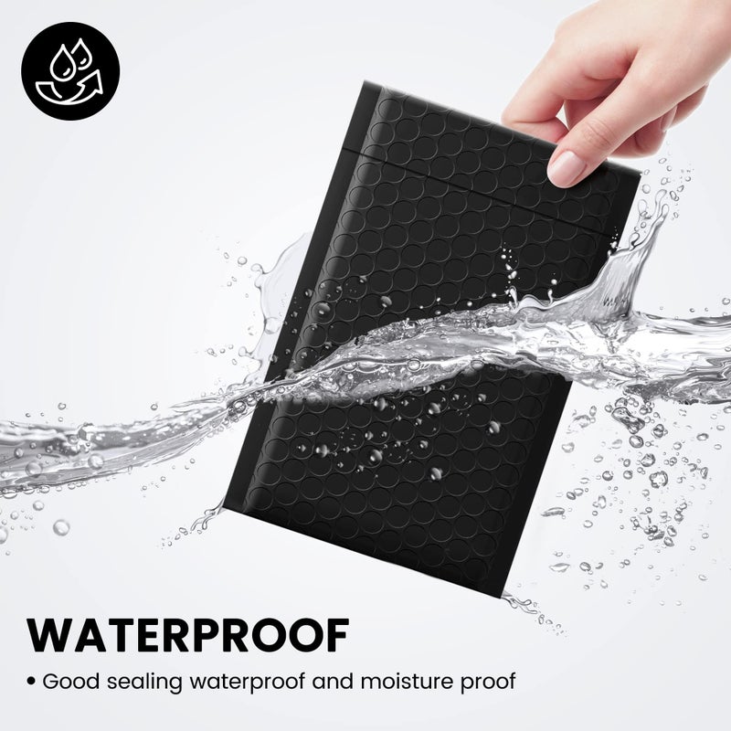 Fuxury 4x8 Bubble Mailer 260 Pack Black Padded Envelopes for Mailing Small Bubble Mailers Usable Size 4x7" Bubble Envelopes Self-SealPadded Mailers for Small Business Shipping Bulk#000 - Image 3