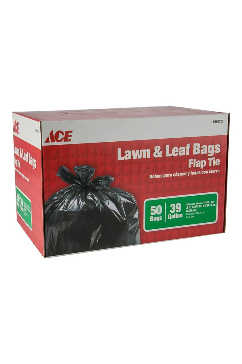 ACE ACE Lawn Bag with Flap Tie (50 pcs, Black)