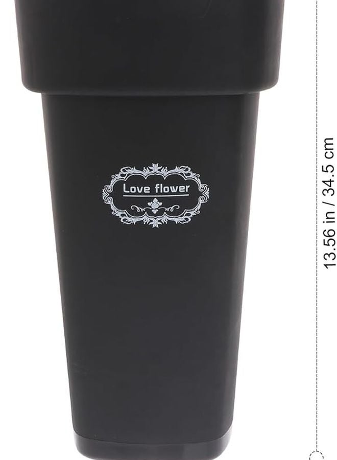 دلو زهور بلاستيكي سميك متوسط مزهرية سوداء للمنزل والحديقة وترتيبات الزهور - Image 3