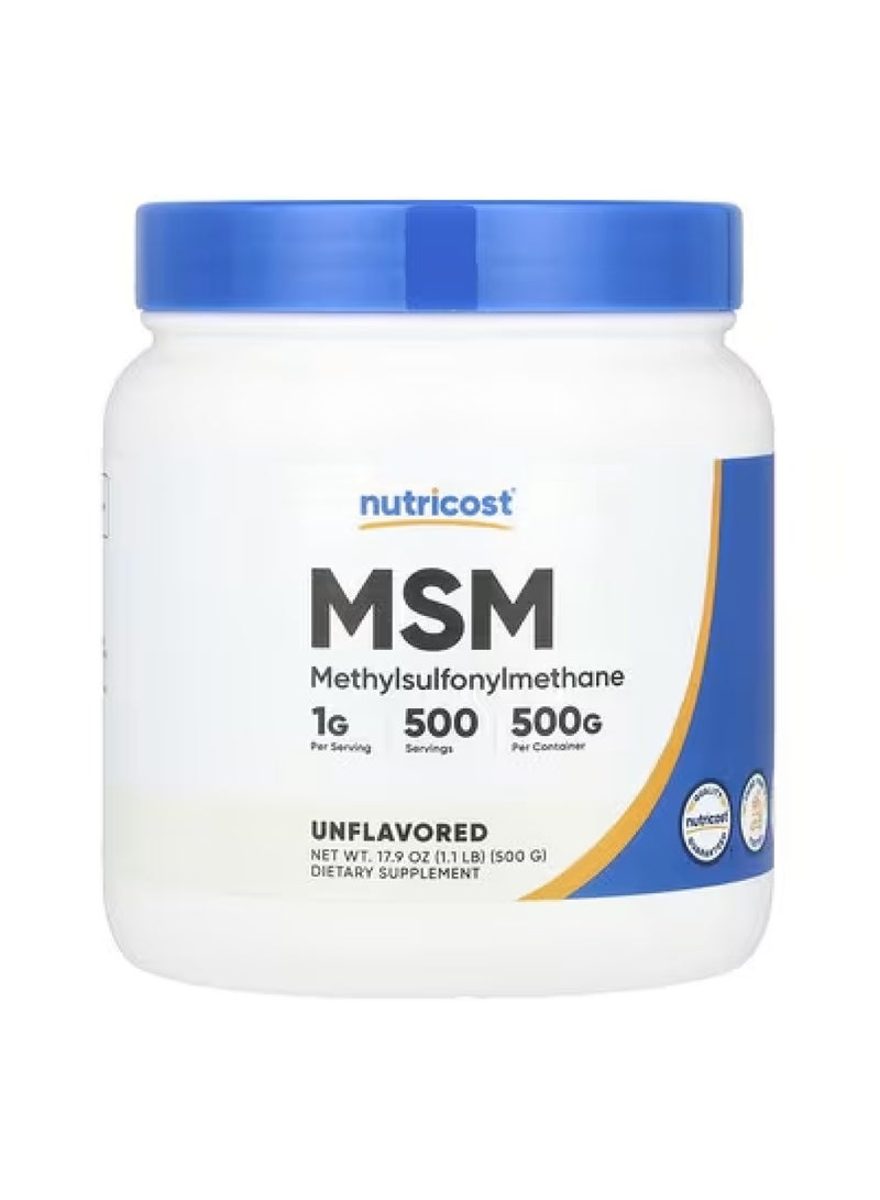 MSM، بدون نكهة، 17.9 أونصة (500 غرام)