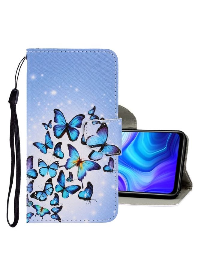 HuHa Case Cover For Xiaomi Redmi 9C 3D Colored Drawing Horizontal Flip PU Leather Case with Holder & Card Slots & Wallet Multiple Butterflies 