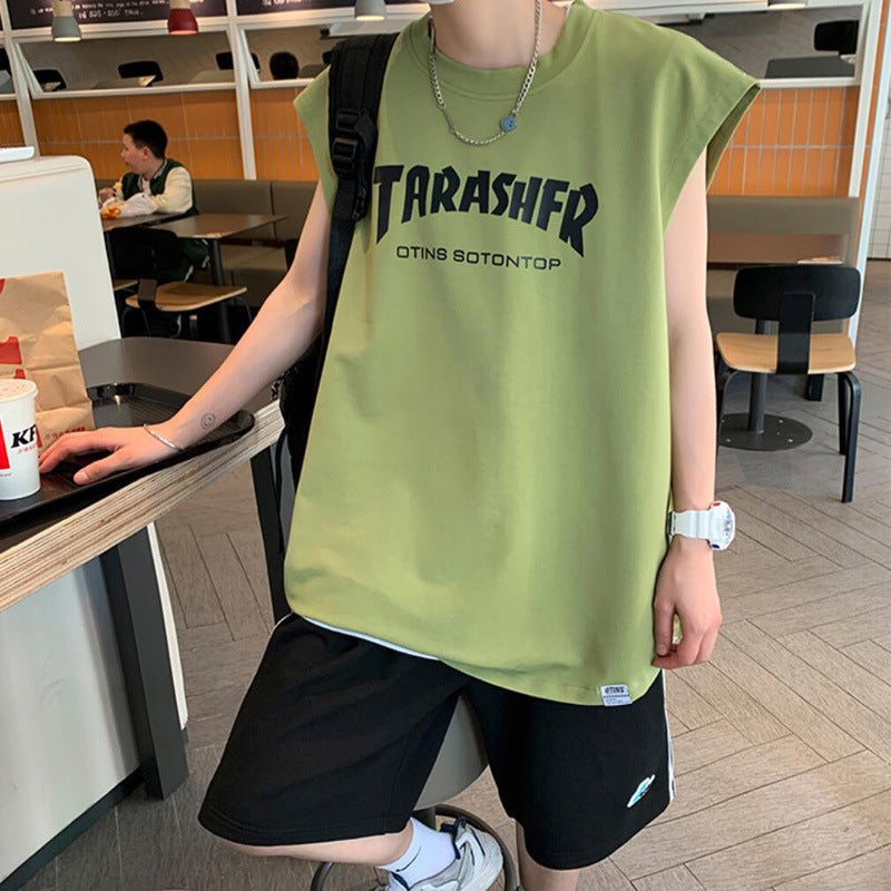 2023 Summer Boys Casual Vest Men'S Loose Trendy Sleeveless T-Shirt Fashionable Student Basketball Sports Ball - Image 2