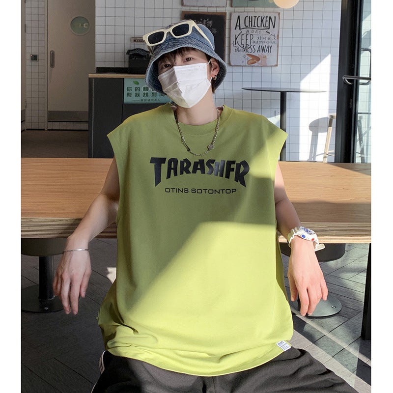 2023 Summer Boys Casual Vest Men'S Loose Trendy Sleeveless T-Shirt Fashionable Student Basketball Sports Ball - Image 1