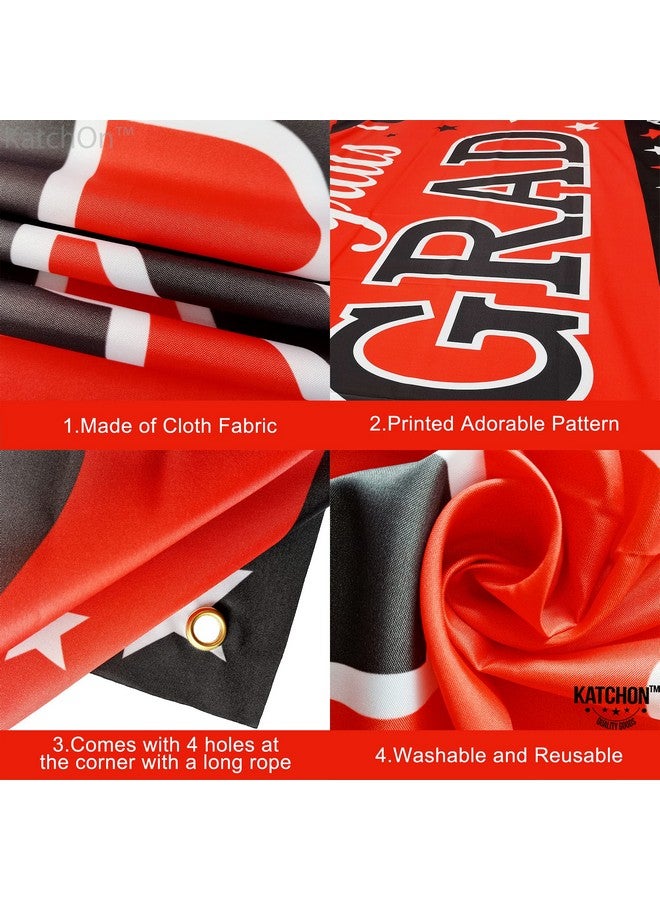 KatchOn, XtraLarge Congrats Grad Banner Red - 72x44 Inch | Graduation Banner Class of 2025, Red and Black Graduation Decorations 2025 | Backdrop, 2025 Grad Party Decorations - Image 5