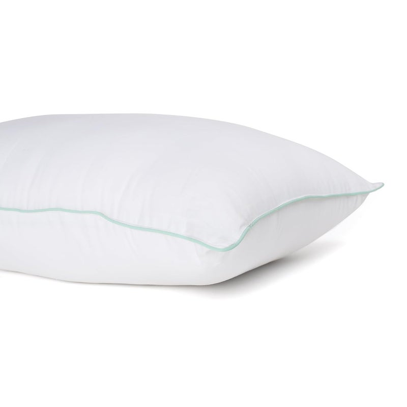 Elarra Home Firm Pillow White with Piping Size 43 cms x 68 cms 300TC Cotton Fabric Virgin Grade Fabric 750 GMS Machine Washable Set of 1 - Image 4