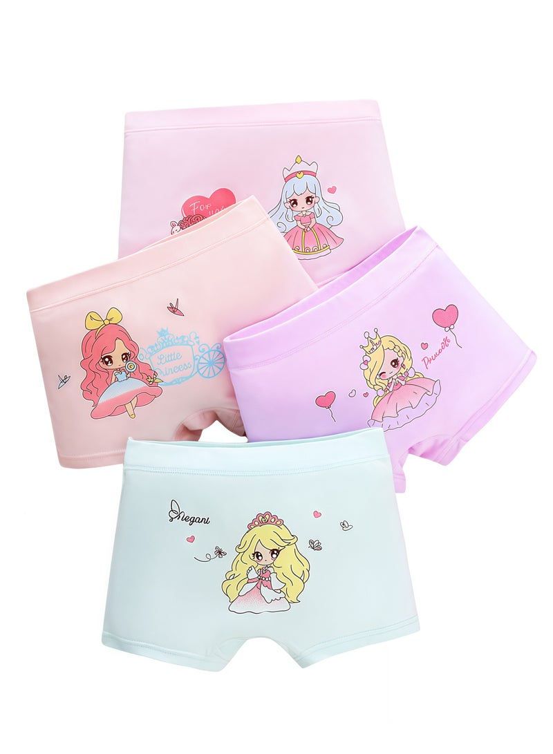 الجنرال وي 4 مجموعات من سراويل داخلية للأميرة الكرتونية للفتيات ، مريحة وناعمة الخصر ، مناسبة للفتيات ، قابلة للتنفس وناعمة ، خصر مرن عالي ، سراويل داخلية ناعمة للفتيات الصغيرات. - Image 2
