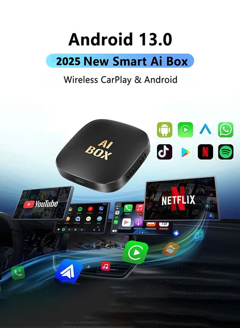 Wireless CarPlay Adapter Supports YouTube, Netflix  More Wired CarPlay to Wireless Dongle, AI Box CarPlay 2 in 1 Wireless AI Box Plug  Play - Image 2