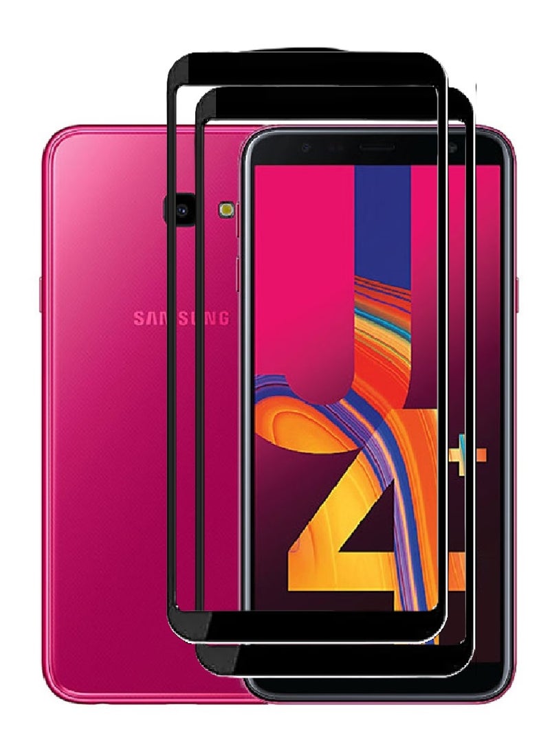 AINA 2 Pieces Tempered Glass Screen Protector 5D Designed For Samsung Galaxy J4+ Full Glue Edge to Edge Full Screen Coverage And Bubble Free - Image 1