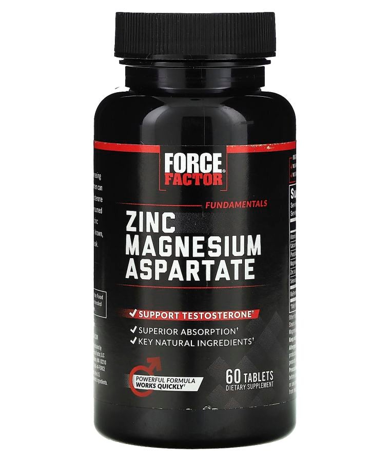 Force Factor Fundamentals Zinc Magnesium Aspartate 60 Tablets
