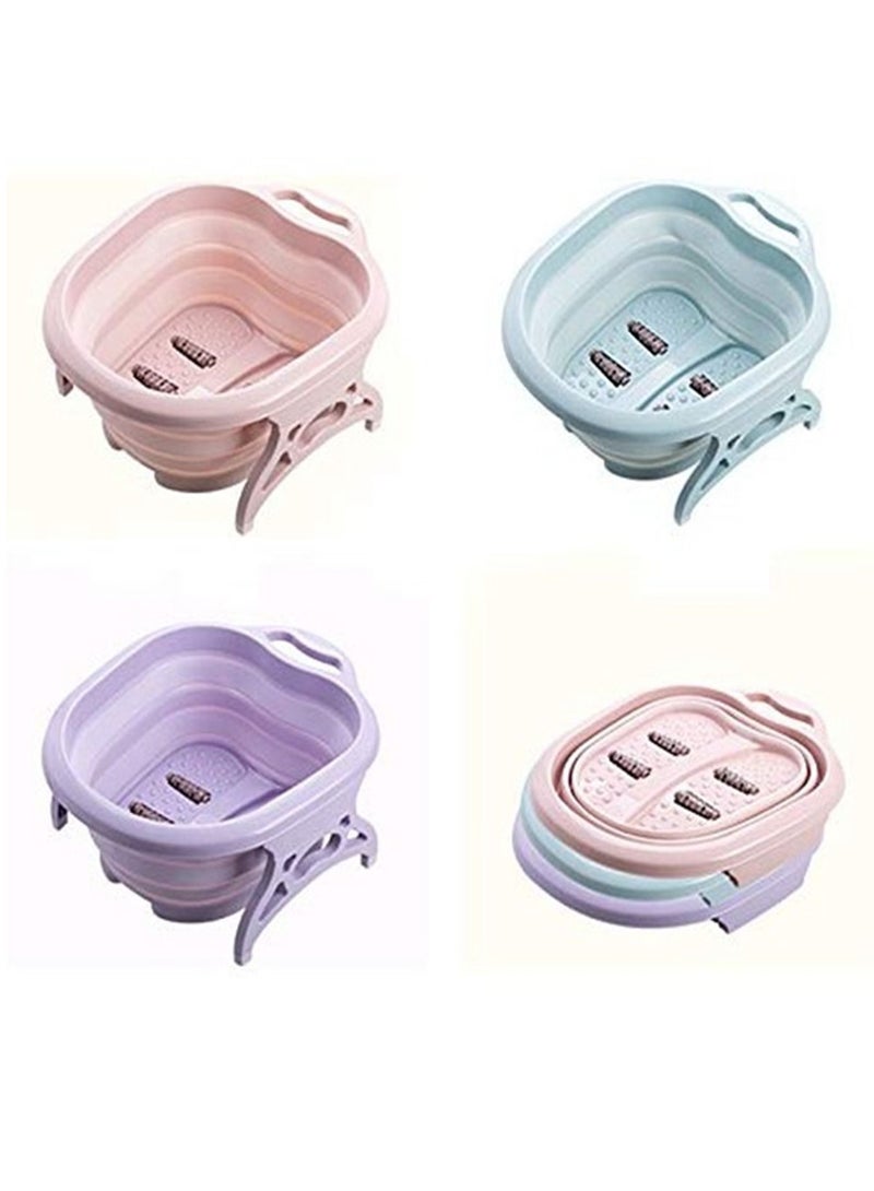 DubaiGallery Collapsible Portable Foot Spa Soaking Bath Tub with Foot Massage Rollers Pedicure Massage Bucket for Tired Feet Stress - Image 1