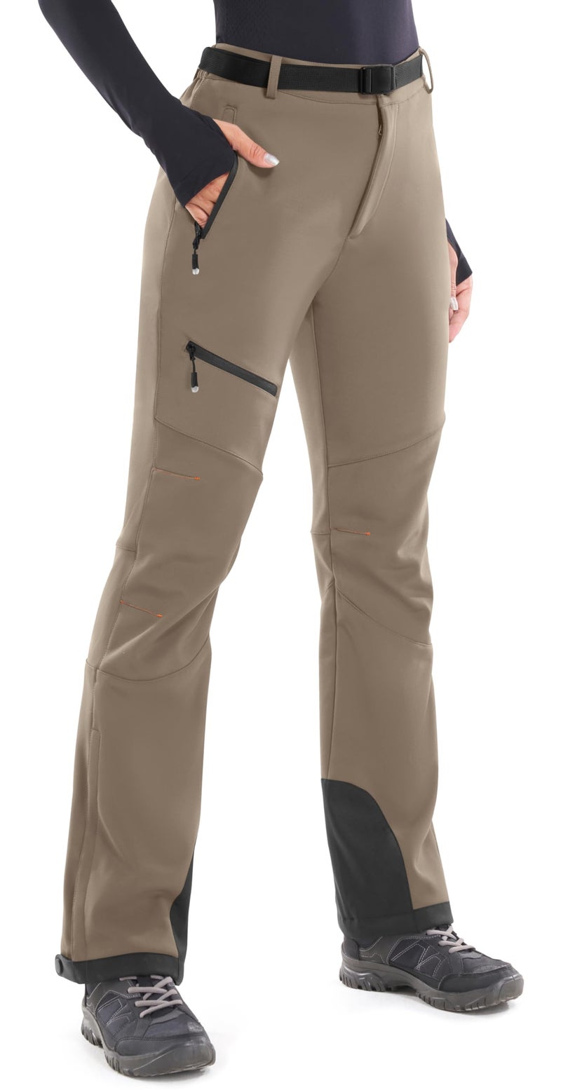 Heathyoga Snow Ski Pants Women Waterproof Softshell Insulated Fleece Lined Snowboard Pants Hiking Pants for Winter Outdoor - Image 1
