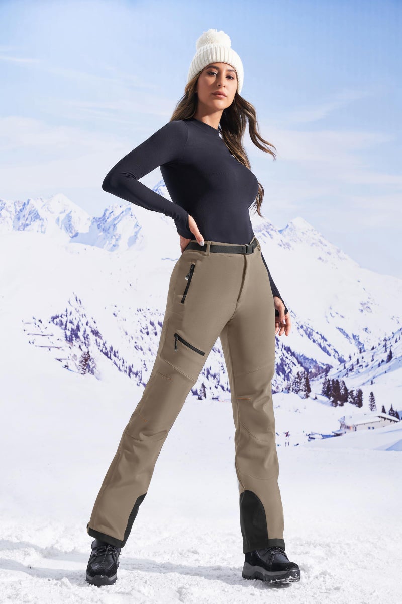 Heathyoga Snow Ski Pants Women Waterproof Softshell Insulated Fleece Lined Snowboard Pants Hiking Pants for Winter Outdoor - Image 3