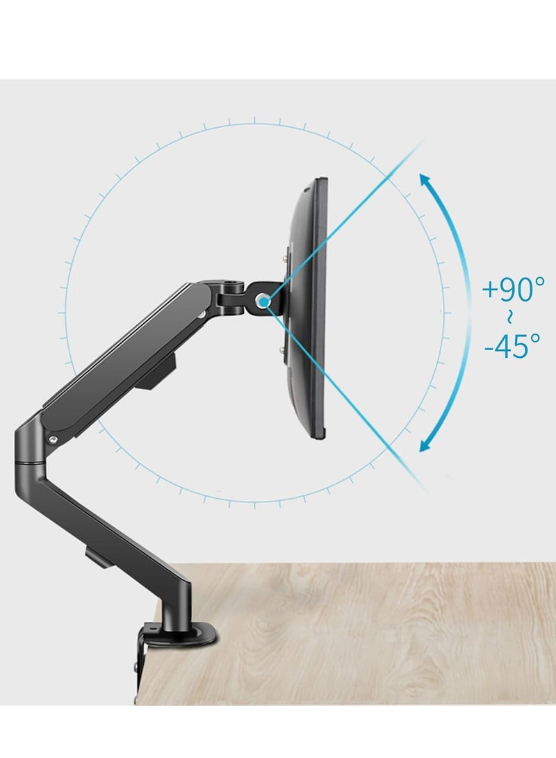 ELTRAZONE Monitor Arm Desk Mount Stand Single 17-30 inch Portable Adjustable Vesa Stand Gas Spring Desktop Arm 4.4 to 19.8 lbs with Clamp and Grommet Screen Up to 30 inch Computer pc M5B  - Image 5