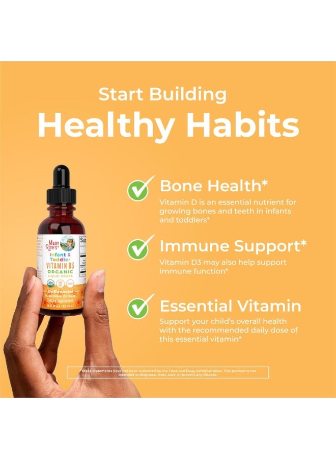 MaryRuth's Organic Infant & Toddler Vitamin D3 Liquid Drops, 6 Months - 3 Years, Unflavored, 0.5 fl oz (15 ml) - Image 3