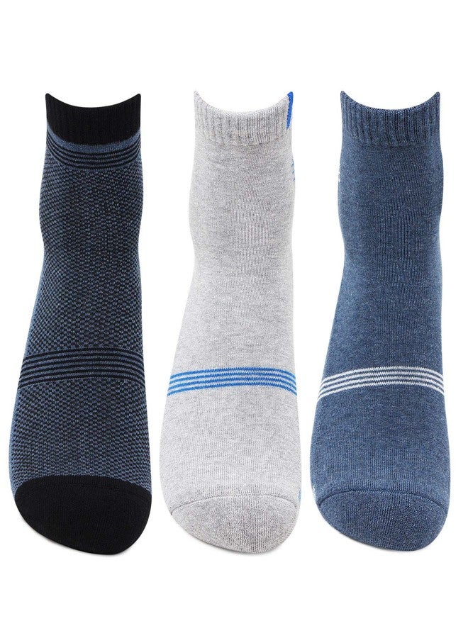 Bonjour Men's Ankle Length Cotton & Spandex Socks (Pack of 3) (BRO3111-PO3_Multicolored) - Image 3