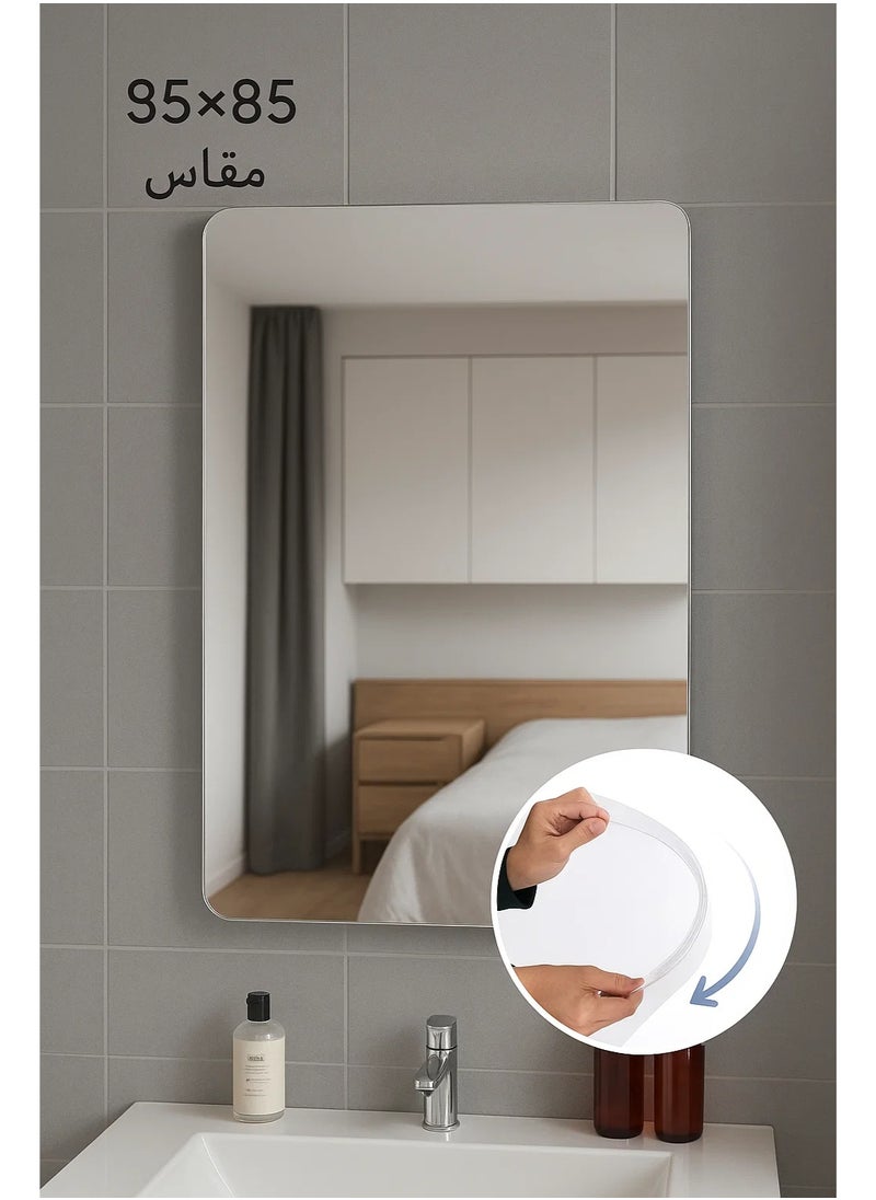 ميرور آرت مرايا لا تنكسر مستطيلة 55*85 ضد الماء، ضد الغبار ، قابلة للطي.  - Image 3