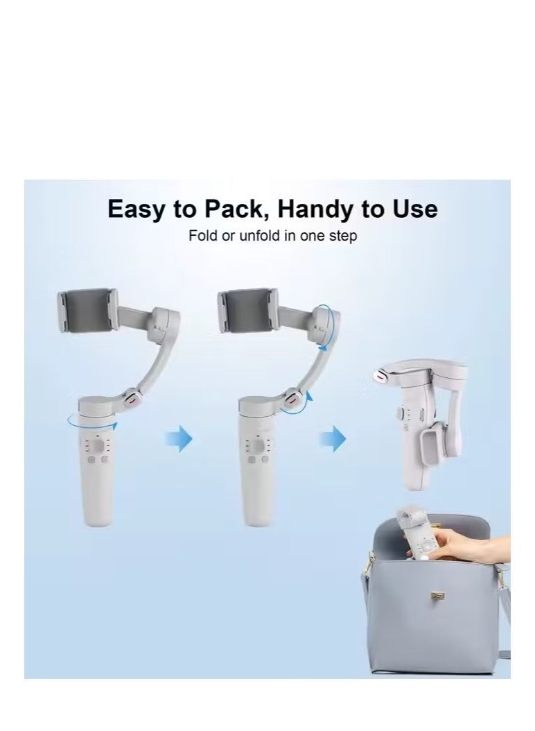 ميراك مثبت كاميرا يدوي ثلاثي المحاور M1 - حامل كاميرا مضاد للاهتزاز مع تتبع الوجه ودعم البث المباشر ووضع المتابعة للهواتف الذكية - Image 4