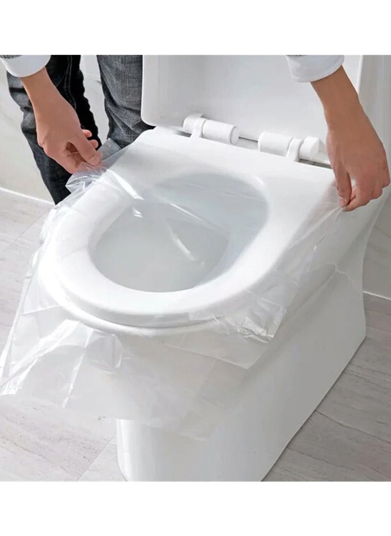 DubaiGallery 50 Pcs Portable Disposable Toilet Seat Waterproof Restroom Seat cover Plastic Suitable For Travel/Camping Bathroom  - Image 1
