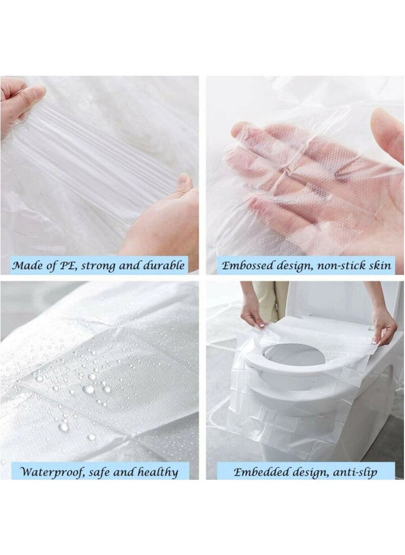 DubaiGallery 50 Pcs Portable Disposable Toilet Seat Waterproof Restroom Seat cover Plastic Suitable For Travel/Camping Bathroom  - Image 4