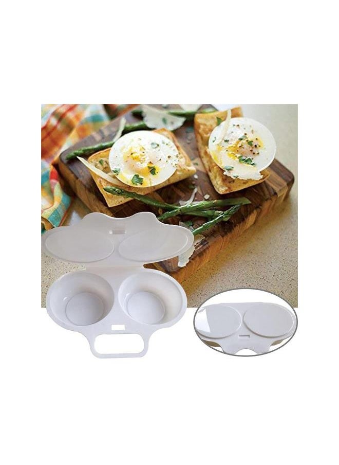 Generic - Silicone Egg Boiler Cups, Double Egg Poacher Draining Egg Boiler for Microwave, Non-Stick Egg Cooker Poached Egg Steamer, Home Kitchen Cooking Gadget Tools, BPA Free, Dishwasher Safe (Green) - Image 1