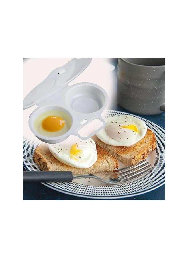 Generic - Silicone Egg Boiler Cups, Double Egg Poacher Draining Egg Boiler for Microwave, Non-Stick Egg Cooker Poached Egg Steamer, Home Kitchen Cooking Gadget Tools, BPA Free, Dishwasher Safe (Green) - Image 1