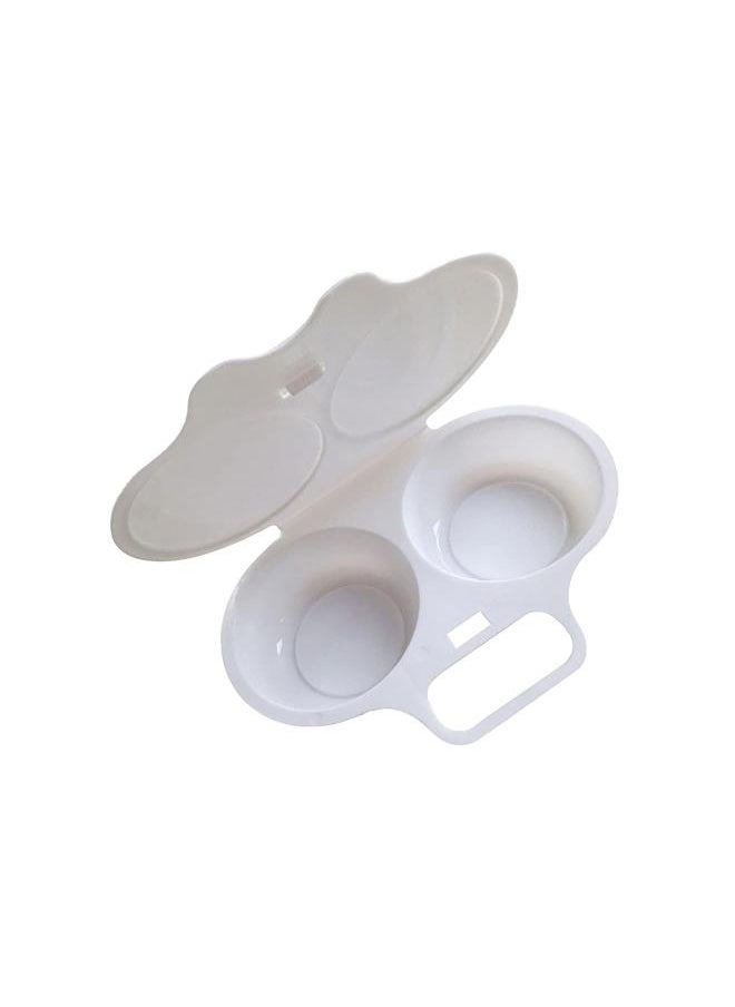 Generic - Silicone Egg Boiler Cups, Double Egg Poacher Draining Egg Boiler for Microwave, Non-Stick Egg Cooker Poached Egg Steamer, Home Kitchen Cooking Gadget Tools, BPA Free, Dishwasher Safe (Green) - Image 1
