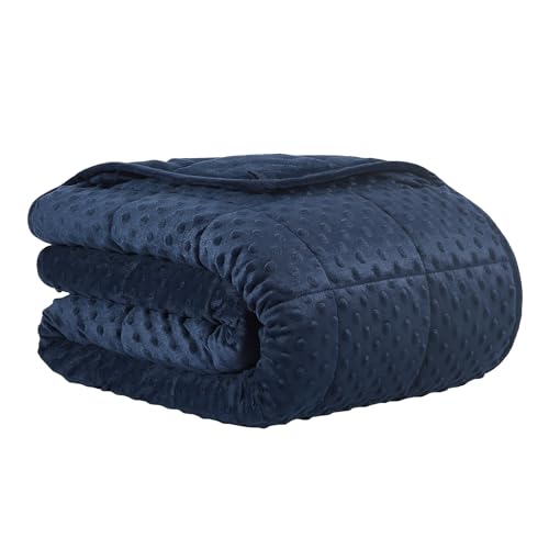 CuteKing Weighted Blanket - Weighted Blanket with Premium Glass Beads - Heavy Blanket Crystal Velvet for Comfort Sleep - Thick Blanket All Season (15lbs, 48"x72", Blue Bubble) - Image 1