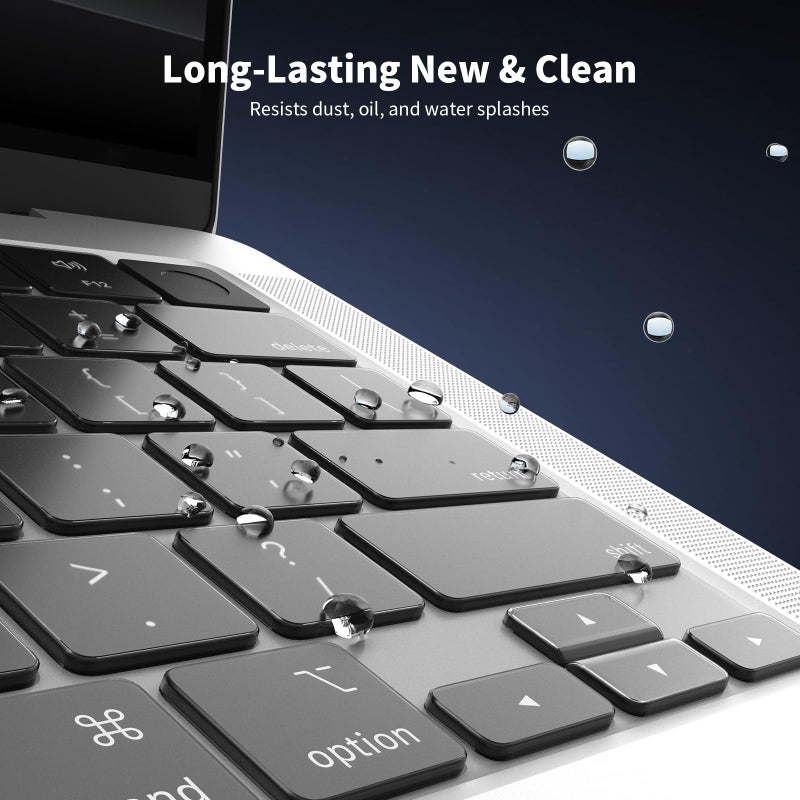 Soonjet Premium Keyboard Cover Protector, Ultra Thin Keyboard Skin for 2026 2025 2024 2023 2022 2021 M5/M4/M3/M2/M1 Pro/Max MacBook Pro 14/16, M4-M2 MacBook Air 13/15, US ANSI Layout- Clear - Image 3