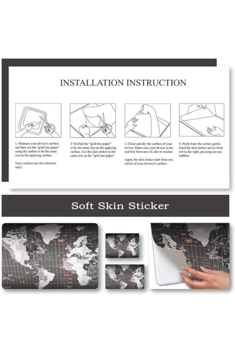 BPA® Laptop Skin Sticker Decal,12" 13" 13.3" 14" 15" 15.4" 15.6 inch Laptop Vinyl Skin Sticker Cover Art Protector Notebook PC, Decorative Waterproof Removable,Cool World Map - Image 5