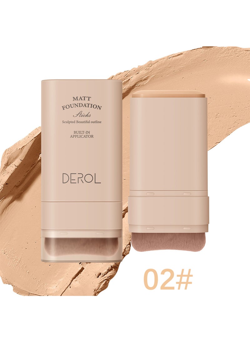 DEROL Matt Foundation, Full Coverage Longwear Foundation Liquid, Portable Easy to Use Lightweight Foundation Stick  - Image 1