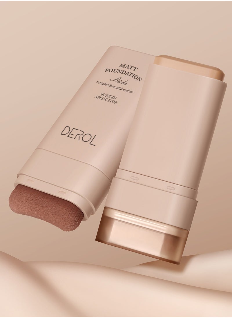 DEROL Matt Foundation, Full Coverage Longwear Foundation Liquid, Portable Easy to Use Lightweight Foundation Stick  - Image 2