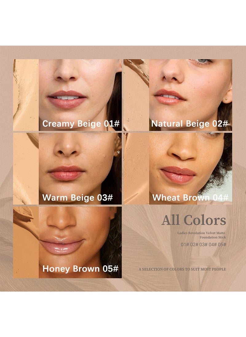 DEROL Matt Foundation, Full Coverage Longwear Foundation Liquid, Portable Easy to Use Lightweight Foundation Stick  - Image 5