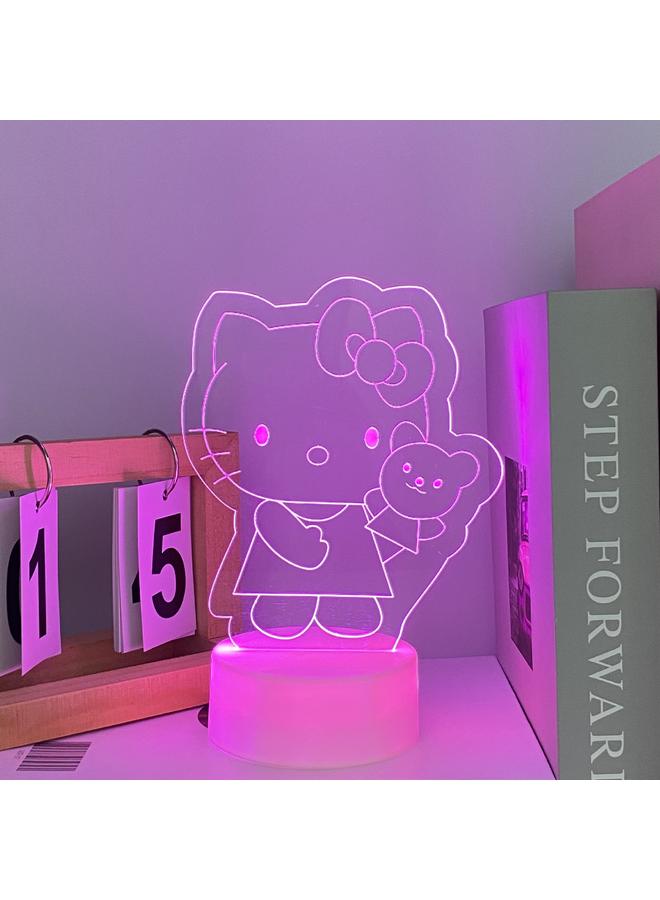 Bluejw New 3D Night Light Cute Girl Heart Creative Acrylic Gift Lamp Bedroom Bedside Atmosphere Lamp - Image 4