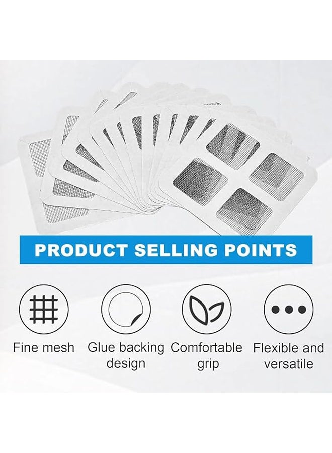 100 Disposable Shower Drain Mesh Stickers, 10x10cm Hair Catcher Floor Drain Mesh Stickers, for Bathroom Laundry Bathtub Kitchen - Image 3