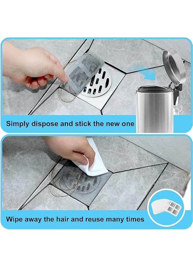 100 Disposable Shower Drain Mesh Stickers, 10x10cm Hair Catcher Floor Drain Mesh Stickers, for Bathroom Laundry Bathtub Kitchen - Image 5