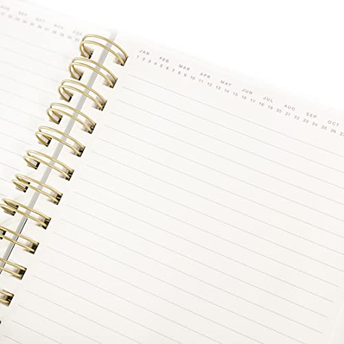 Graphique Classic Charm Hard Cover Journal w/ Elegant Black and White Stripes & "Happy Thoughts" in Embellished Gold Foil Across the Cover, 160 Ruled Pages, 6.25" x 8.25" x 1" - Image 4